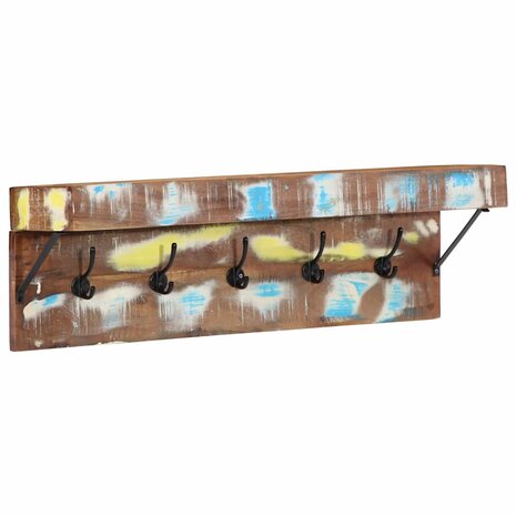 Kapstok met schap wandgemonteerd gerecycled hout en metaal 1