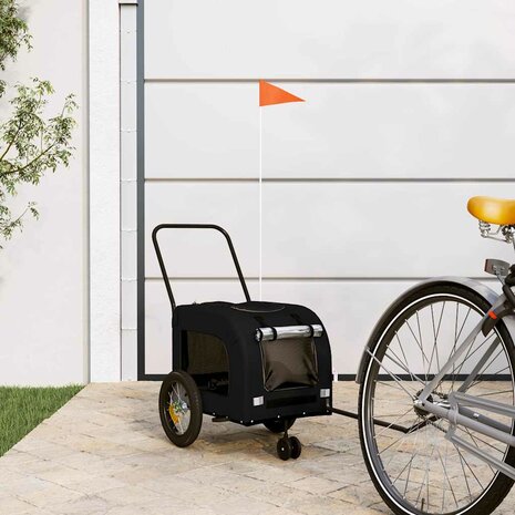 Zwarte Huisdierenwagen Zwart Metaal, Stof 124 x 53 x 53 cm 1