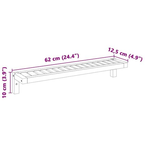 Wandplank 62x10x12,5 cm massief walnotenhout 8