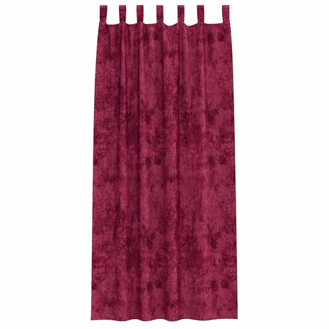 Velours Gordijnen 2 stuks met Oogjes Bordeauxrood 245x140 cm 2