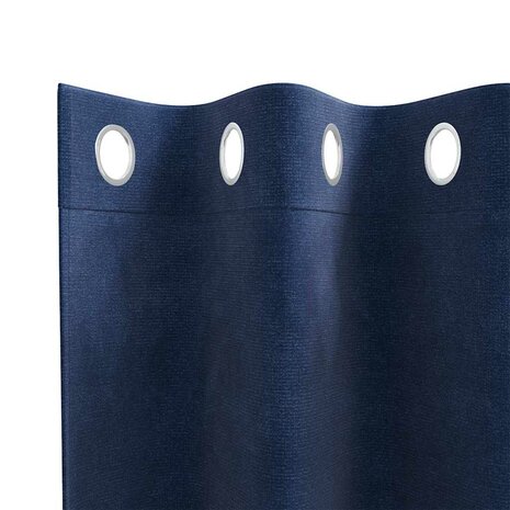 Gordijnen 2 st verduisterend met ringen fluweel donkerblauw 3