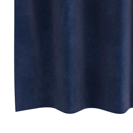 Gordijnen 2 st verduisterend met ringen fluweel donkerblauw 4