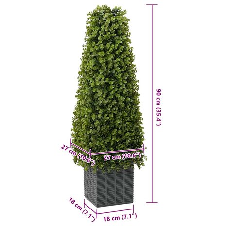 Kunstplant eucalyptusboom met pot 27x27x90 cm groen 5