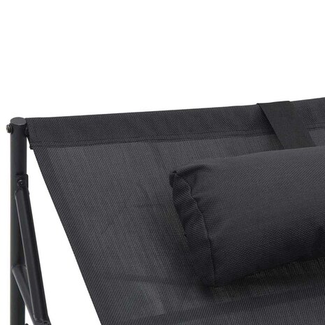 Ligbed 200x74x73 cm staal en textileen antraciet 6