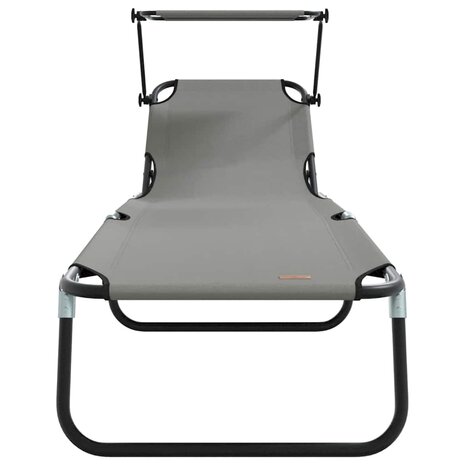 Opvouwbare Ligbedden 2 stuks met Luifel Grijs 600D Oxford Stof 4