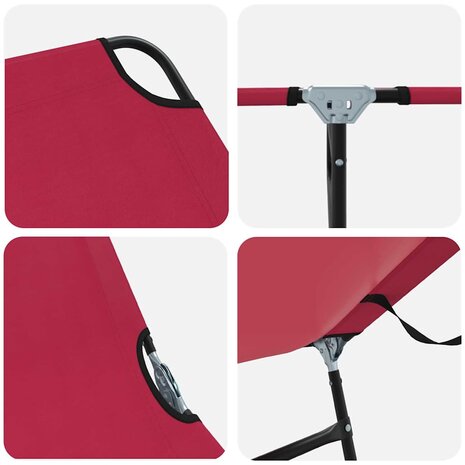 Opvouwbare Ligbed Draagbaar Rood 600D Oxford Stof 6