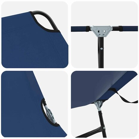 Vouwbare Ligbed 2 stuks Draagbaar Blauw 600D Oxford Stof 7