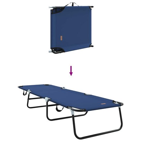 Vouwbare Ligbed 2 stuks Draagbaar Blauw 600D Oxford Stof 8