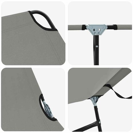 Opvouwbare Ligbedden 2 stuks Draagbaar Grijs 600D Oxford Stof 7