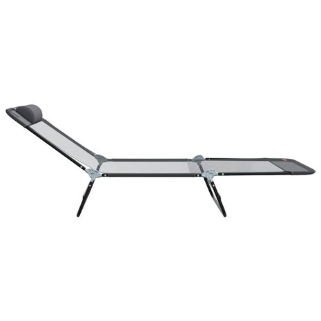 Inklapbare zon ligstoelen 2 stuks met hoofdkussen grijze Textilene 5
