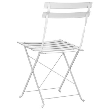 Tuinstoelen 2 st inklapbaar staal wit 6