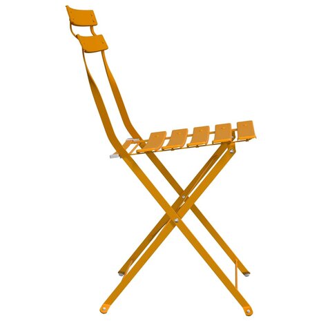 Tuinstoelen 2 st inklapbaar staal mosterdgeel 5