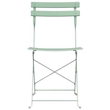 Tuinstoelen 2 st inklapbaar staal lichtmint 4
