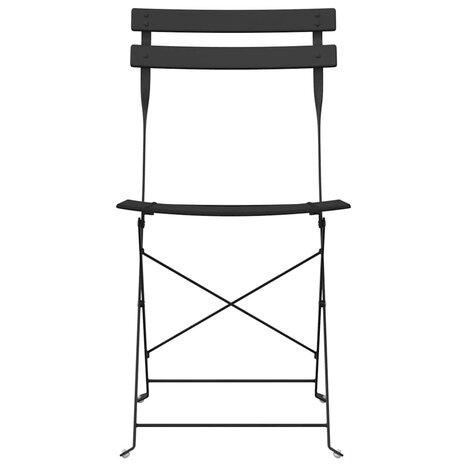Tuinstoelen 2 st inklapbaar staal antraciet 4