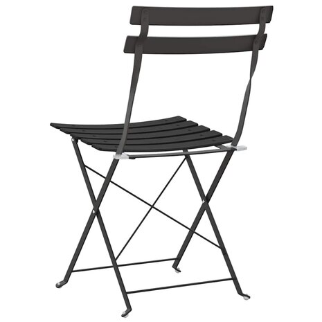 Tuinstoelen 2 st inklapbaar staal antraciet 6