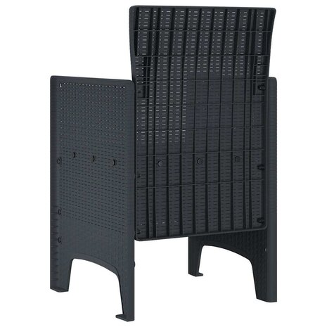 Tuinstoelen 2 st met kussens poly rattan antraciet 4