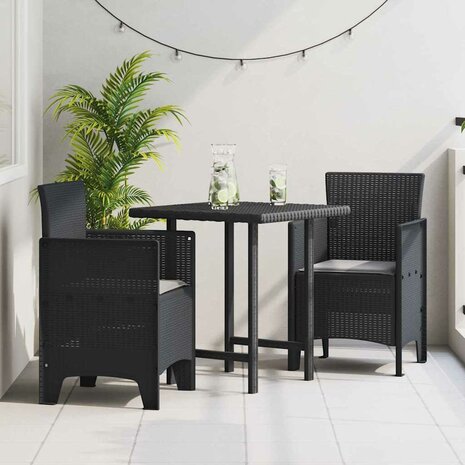 Tuinstoelen 2 st met kussens poly rattan antraciet 1
