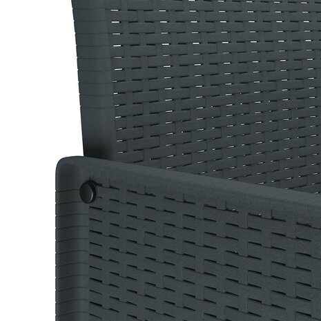 Tuinstoelen 2 st met kussens poly rattan antraciet 8
