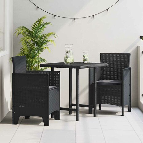 Tuinstoelen 2 st met kussens poly rattan antraciet 1