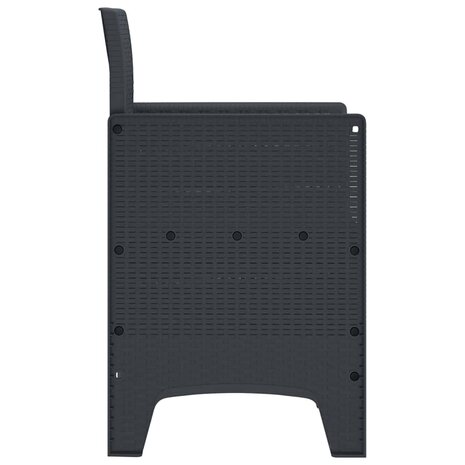 Tuinstoelen 2 st met kussens poly rattan antraciet 6