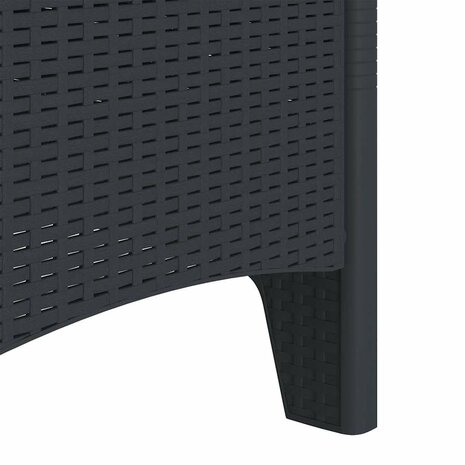 Tuinstoelen 2 st met kussens poly rattan antraciet 7
