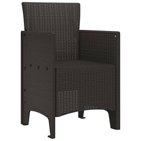 Tuinstoelen 2 stuks Bruin Poly Rattan 3