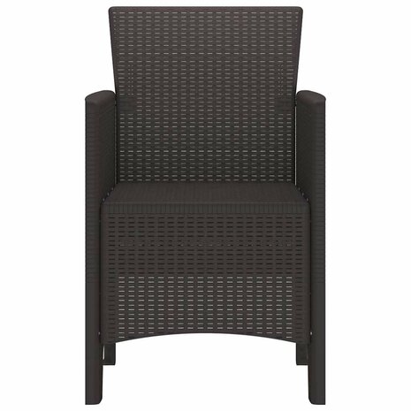 Tuinstoelen 2 stuks Bruin Poly Rattan 5