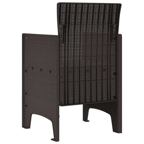 Tuinstoelen 2 st met kussens poly rattan bruin 6