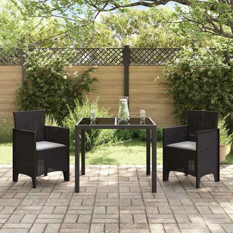 Tuinstoelen 2 st met kussens poly rattan bruin 2