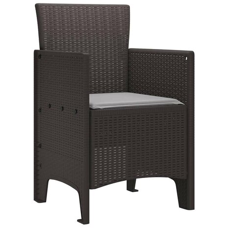 Tuinstoelen 2 st met kussens poly rattan bruin 3