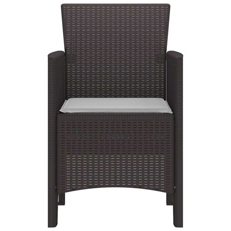 Tuinstoelen 2 st met kussens poly rattan bruin 5