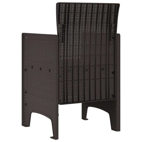 Tuinstoelen 2 st met kussens poly rattan bruin 6