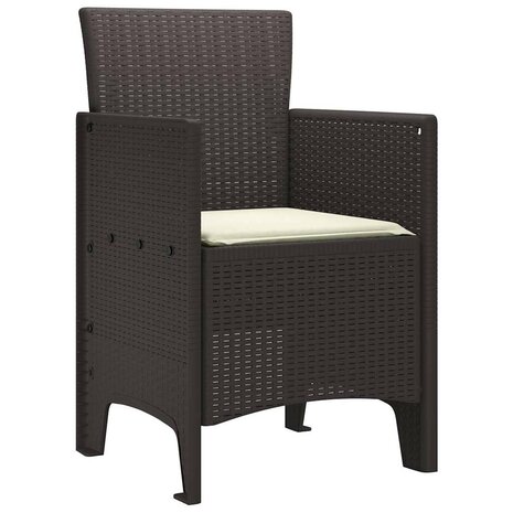 Tuinstoelen 2 st met kussens poly rattan bruin 3