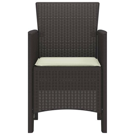 Tuinstoelen 2 st met kussens poly rattan bruin 5