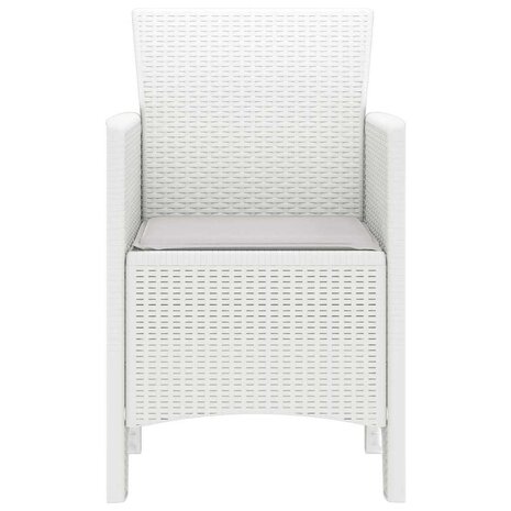Tuinstoelen 2 st met kussens poly rattan wit 5