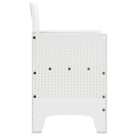 Tuinstoelen 2 st met kussens poly rattan wit 6