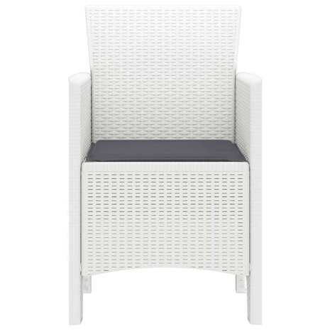 Tuinstoelen 2 st met kussens poly rattan wit 5