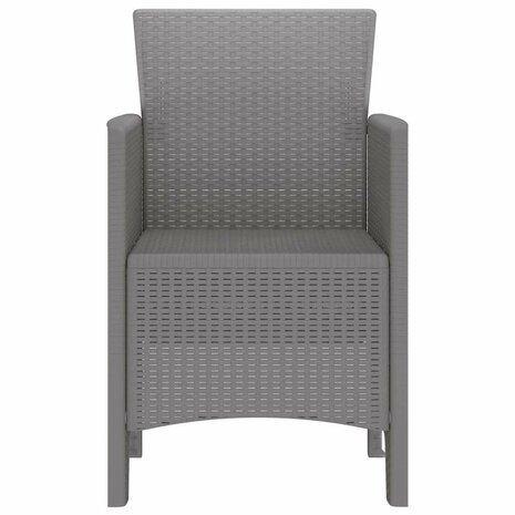 Tuinstoelen 2 st met kussens poly rattan lichtgrijs 5
