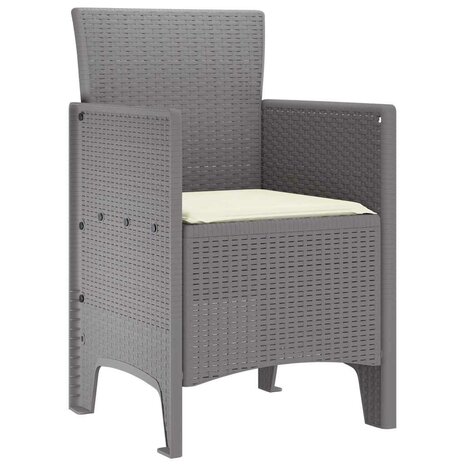 Tuinstoelen 2 st met kussens poly rattan lichtgrijs 3