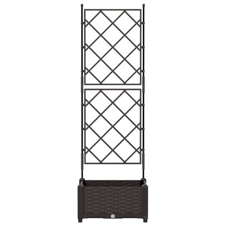 Plantenbak met latwerk 40x40x125,5 cm bruin 4