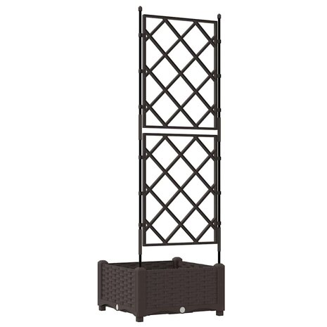 Plantenbak met latwerk 40x40x125,5 cm bruin 6