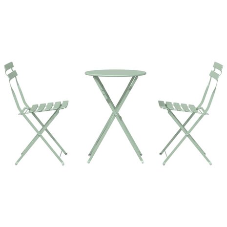 3-delige Bistroset inklapbaar staal lichtmint 6