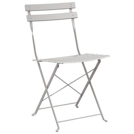 3-delige Bistroset inklapbaar staal beige 4