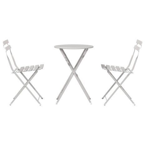 3-delige Bistroset inklapbaar staal beige 6