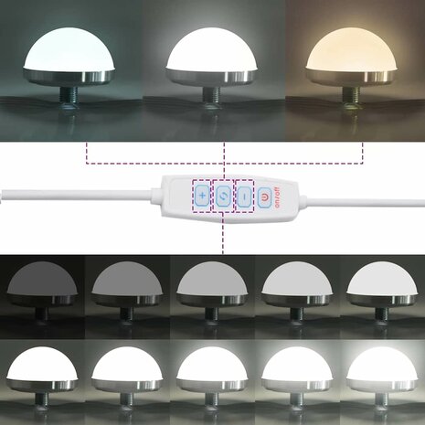 Badkamerspiegel met LED Verlichting Wit 60x45x18 cm 7