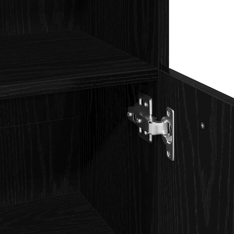 Badkamerkast 30x30x95 cm bewerkt hout zwart eikenkleurig 8