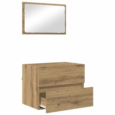 2-delige Badkamermeubelset Artisan Eiken Bewerkt Hout 4