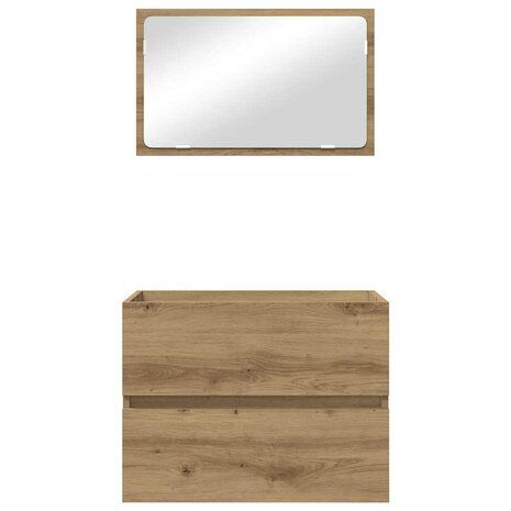 2-delige Badkamermeubelset Artisan Eiken Bewerkt Hout 7
