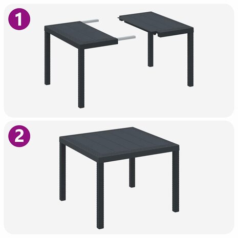 3-delige Tuinset met kussens poly rattan antraciet 8
