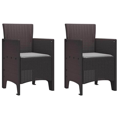 3-delige Tuinset met kussens poly rattan bruin 4